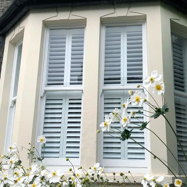 bay window with shutters