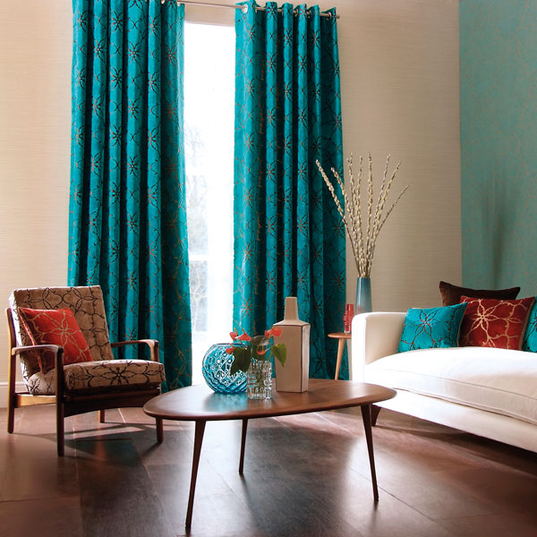 colorful window drapery